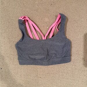 Lululemon Gray and Pink Women's Sports Bra